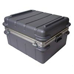 heavy-duty shipping case with black exterior